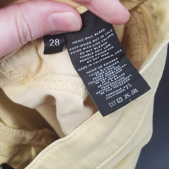 J BRAND Buttercup Yellow Mid-Rise Super Skinny Jeans Wash Acid Size 28 - Picture 12 of 12